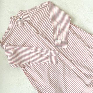 ユニクロ(UNIQLO)の処分価格！美品 UNIQLO XL ビッグシャツ ピンクストライプ(シャツ/ブラウス(長袖/七分))