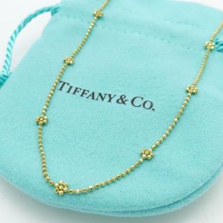 ティファニー(Tiffany & Co.)の未使用 ティファニー フラワー ビーズ ゴールド ネックレス チェーン HM8(ネックレス)