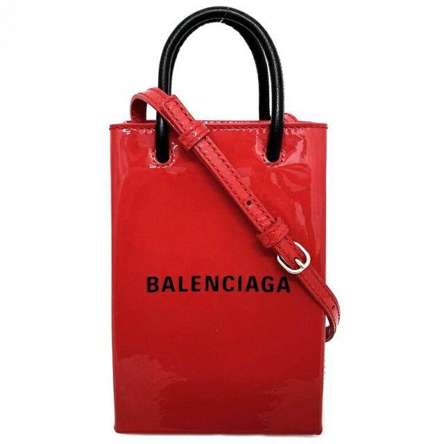 Balenciaga - バレンシアガ フォンフォルダー レッド ブラック 革