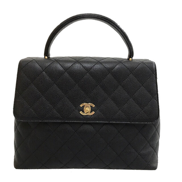 シャネル CHANEL キャビアスキン マトラッセ ターンロック ハンドバッグ