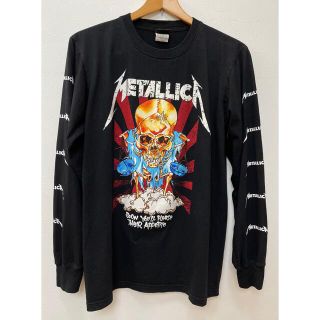 アゲインスト(AGAINST)のMETALLICA　メタリカ　ロンT　スカル　　ブラック　L(Tシャツ/カットソー(七分/長袖))