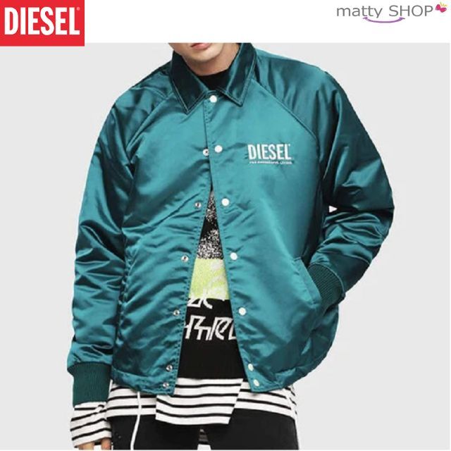 DIESEL(ディーゼル)の22 DIESEL メンズ コーチジャケット GREEN ディーゼル メンズのジャケット/アウター(ナイロンジャケット)の商品写真