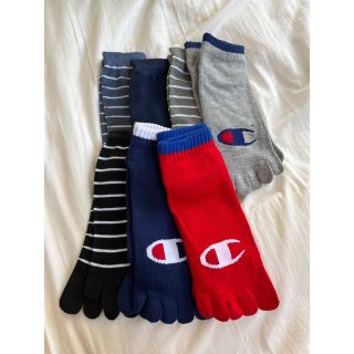 チャンピオン(Champion)の未使用　チャンピオン　champion  5本指ボーダーソックス　7足セット(ソックス)