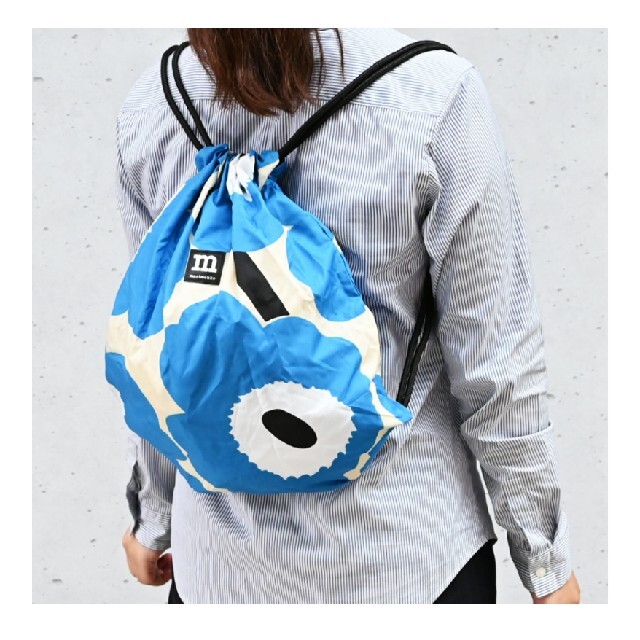 marimekko(マリメッコ)のmarimekko　スマートサック　ブルー レディースのバッグ(エコバッグ)の商品写真