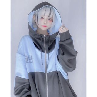 美品 ililil イルイルイル ネオンカラー ハイネック ジャージ パーカー