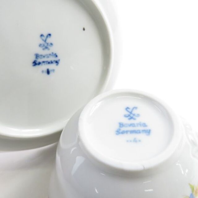 ババリア ティーカップ&ソーサー 2客 金彩 花柄 フラワー ババリア ティーカップ&ソーサー 2客 金彩 花柄 フラワー