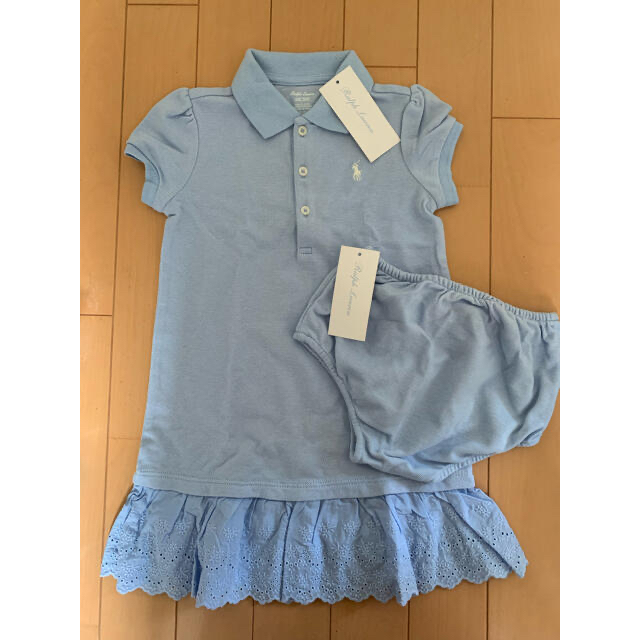 POLO RALPH LAUREN(ポロラルフローレン)の新品 ラルフローレン ポロシャツ ワンピース 24m  90 フリル レース2t キッズ/ベビー/マタニティのキッズ服女の子用(90cm~)(ワンピース)の商品写真