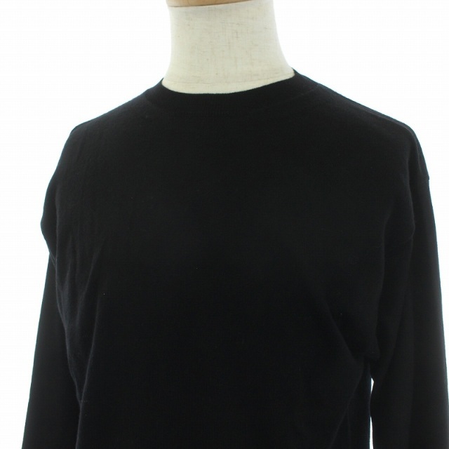 Cruciani(クルチアーニ)のクルチアーニ 27ゲージ ウールクルーネック ニット セーター 44 XS 黒 メンズのトップス(ニット/セーター)の商品写真