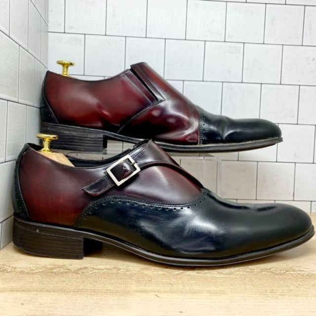 LANVIN(ランバン)の【メンズブランド革靴】LANVIN　25.0cm　人気デザインシューズ　黒赤 メンズの靴/シューズ(ドレス/ビジネス)の商品写真