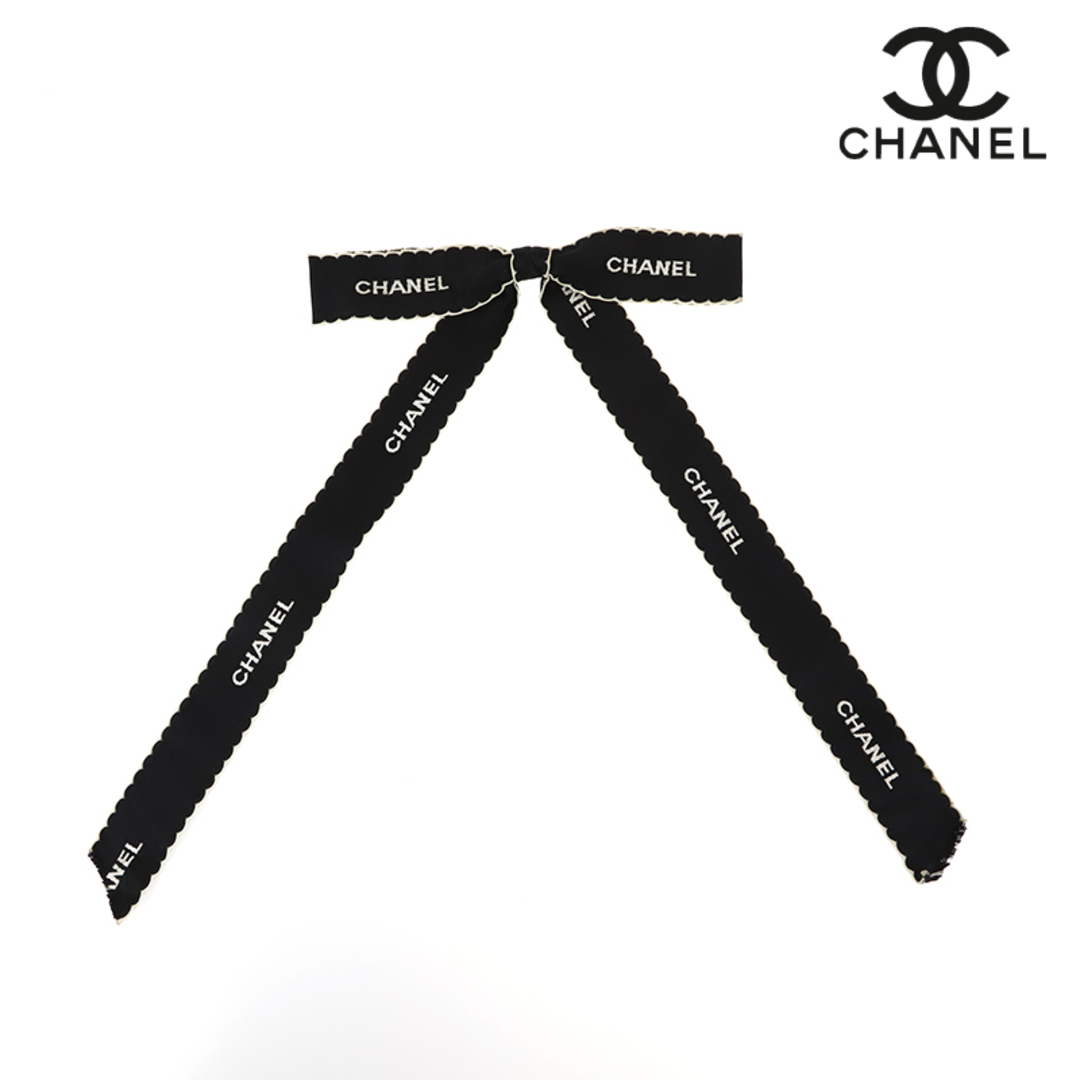 シャネル CHANEL リボン ロゴ ブローチ