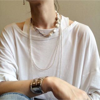 バロックパール×リンクチェーンネックレスsilver925 Doux grain(ネックレス)