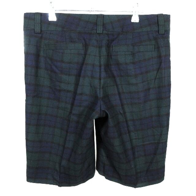 アンタイトル パンツ ハーフパンツ ショート ジップフライ チェック 44 紺