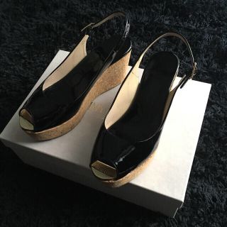 ジミーチュウ(JIMMY CHOO)のジミーチュウ定番ウェッジソールサンダル35美品JIMMYCHOOルブタンパンプス(サンダル)