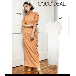 ココディール(COCO DEAL)の❤新品❤COCODEAL ココディール　ギャザースリーブペンシルワンピース　M(ロングワンピース/マキシワンピース)