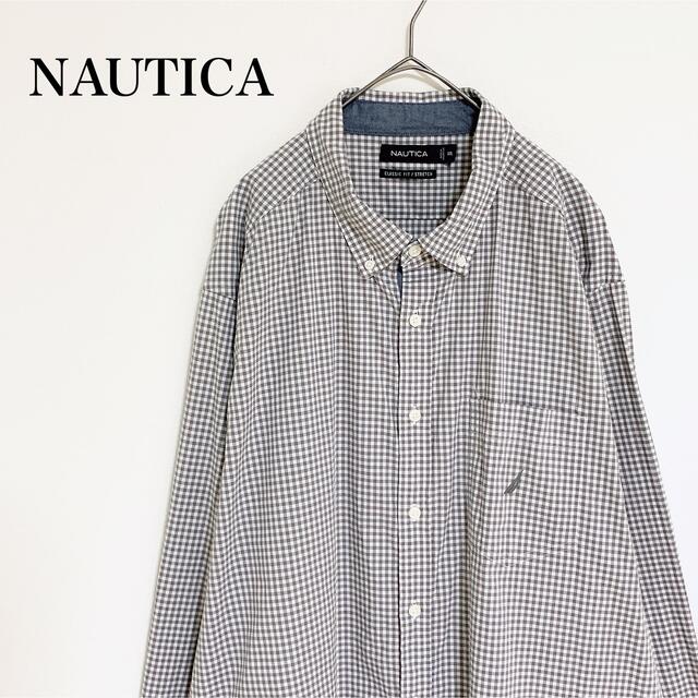 NAUTICA check L/S shirt XXL
