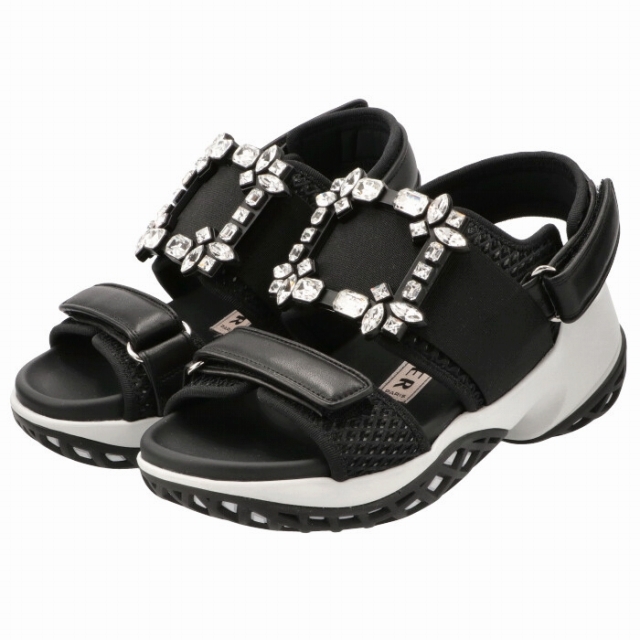 海外輸入】 ROGER VIVIER バックル ストラス ラン ヴィヴ サンダル
