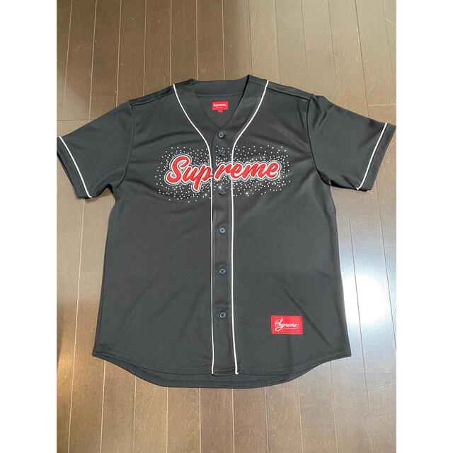 SUPREME Rhinestone Baseball Jersey 2