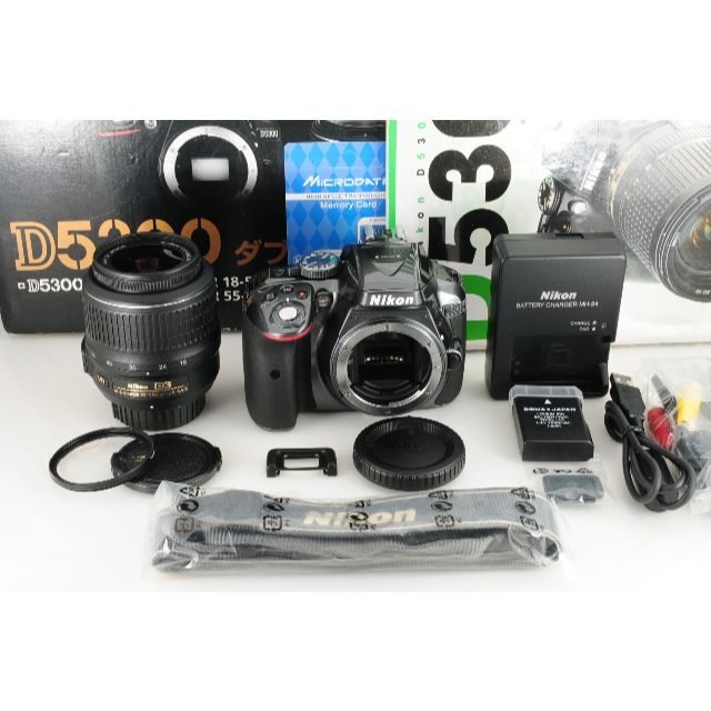 Nikon - 【希少色・Wifi機能】Nikon D5300 グレー 18-55 レンズセット