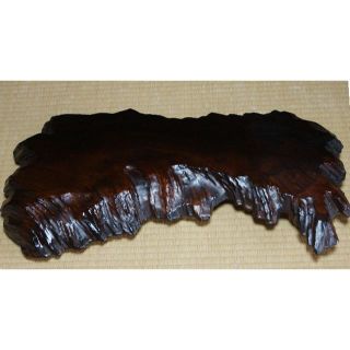 ヒート 大型沈木卓 古材漆塗脚付き花台 盆栽台 香炉台 自然体☆美しい