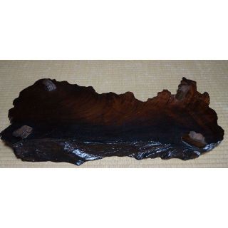 ヒート 大型沈木卓 古材漆塗脚付き花台 盆栽台 香炉台 自然体☆美しい
