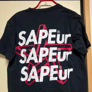 SAPEur Tシャツ　Lサイズ　3ree-LOGO Tee ブラック(Tシャツ/カットソー(半袖/袖なし))