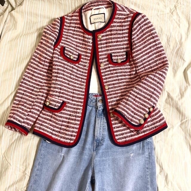 高い素材 - Gucci isamu様 専用 グッチ ツイードジャケット ノーカラー