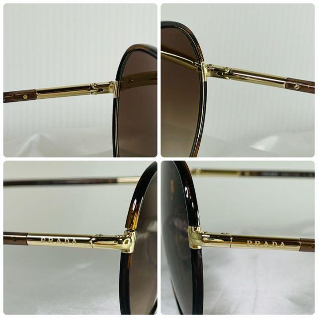 極美品!)PRADA プラダ サイドロゴ SPR65X ブラウン サングラス