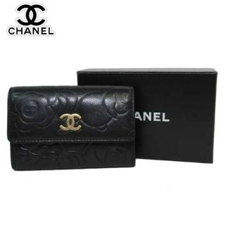 シャネル(CHANEL)の【中古】シャネル カードケース CHANEL カメリア ココマーク レザー(名刺入れ/定期入れ)