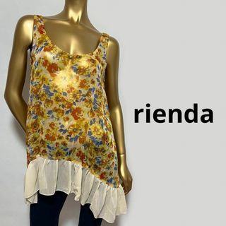 リエンダ(rienda)の【1080】rienda 花柄 サイドロング シースルー トップス F(シャツ/ブラウス(半袖/袖なし))