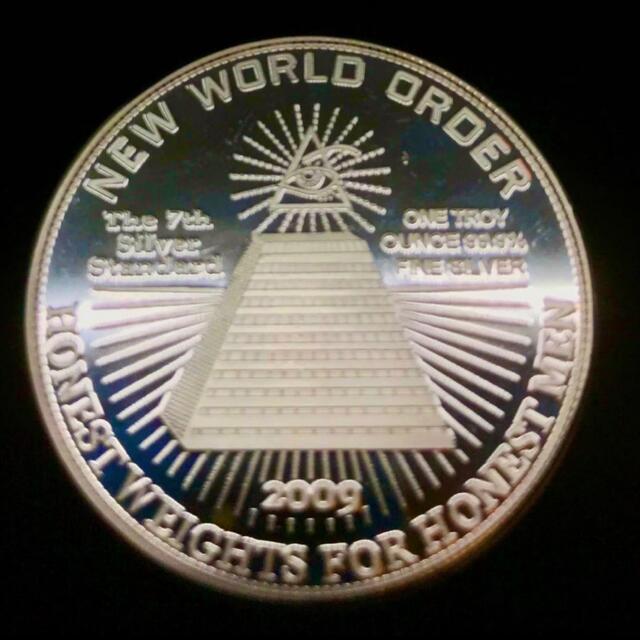 フリーメイソン激レア!☆Illuminati 10の世界地域 純銀 幻のコインNWO 銀貨