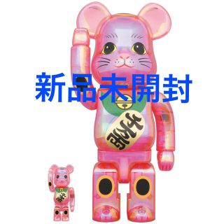 新品最安・完全未開封品 BE@RBRICK 招き猫 桃色透明メッキ 1000％