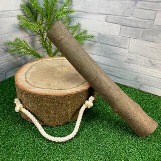 樫の木　持ち手付きコンパクト薪割り台　バトニング棒せ(テーブル/チェア)
