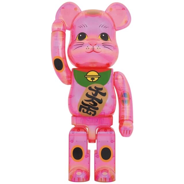 フィギュアBE@RBRICK 招き猫 桃色透明メッキ 1000％