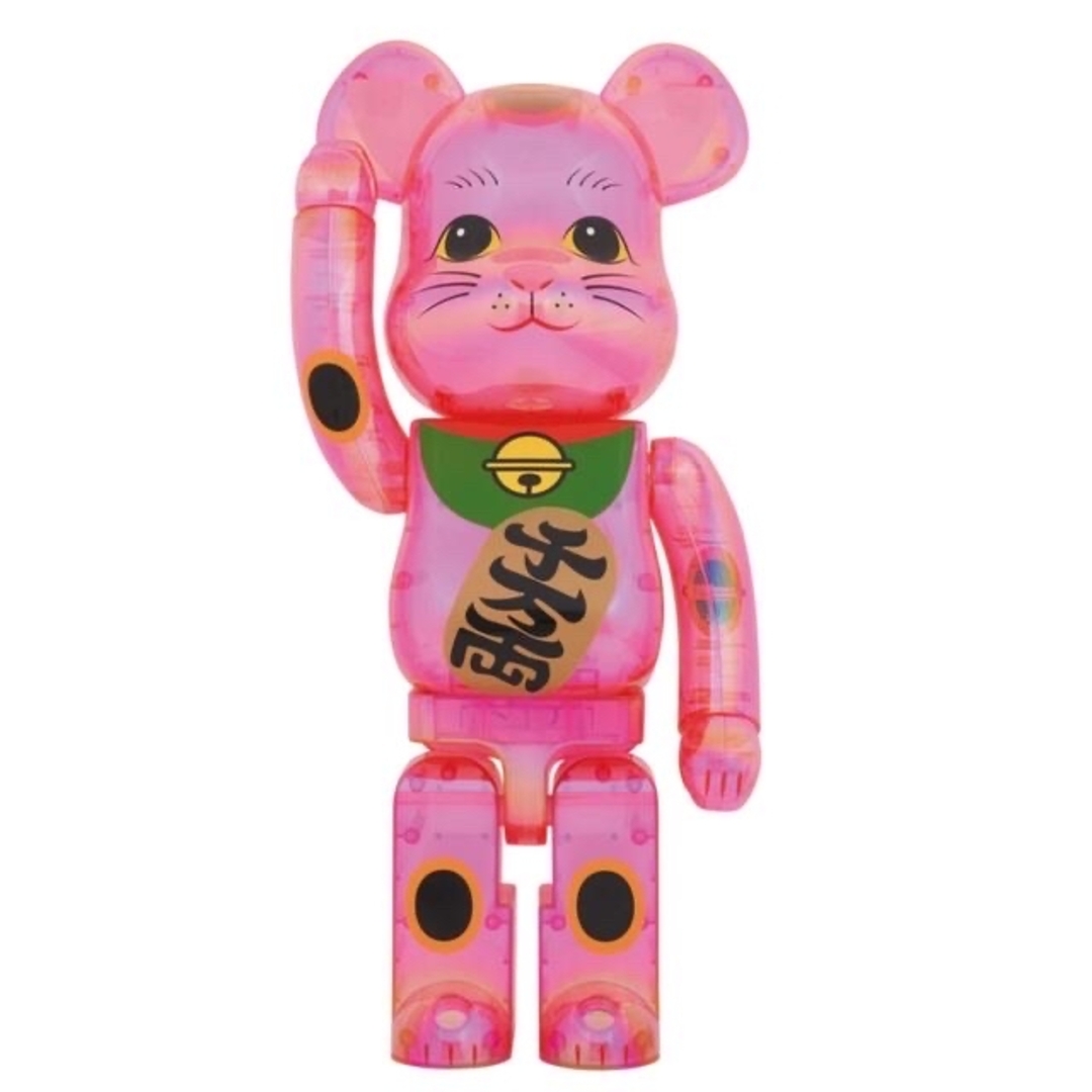 BE@RBRICK 招き猫 桃色透明メッキ 1000％エンタメ/ホビー