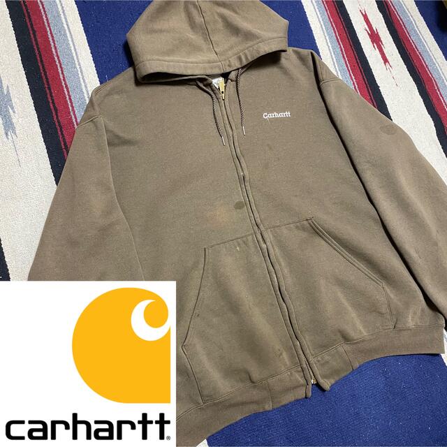 carhartt - 90s 古着 カーハート ジップパーカー メキシコ製 2XL 刺繍