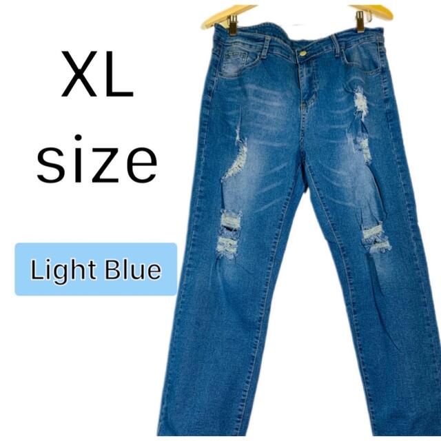 ダメージジーンズ　デニム　ライトブルー　596 サイズXL  メンズのパンツ(デニム/ジーンズ)の商品写真