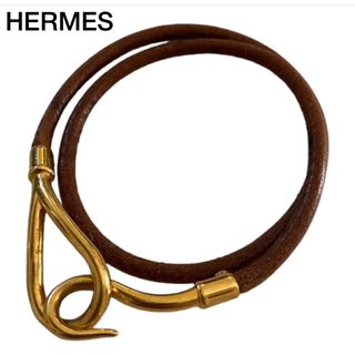 エルメス(HERMES)のHERMES エルメス ジャンボ レザー 2連 ブレスレット バングル (ブレスレット/バングル)