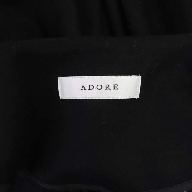 ADORE(アドーア)のアドーア 21AW ウールロングジレ フレンチスリーブ 半袖 黒 38 ブラック レディースのトップス(ベスト/ジレ)の商品写真