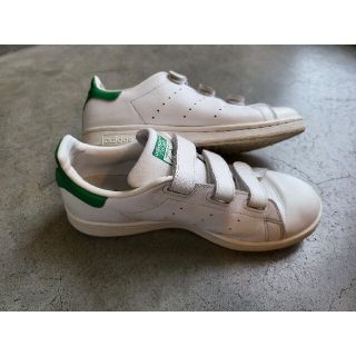 adidas - スタンスミス 24.5cm ベルクロ 白&緑 USED 中古 ホワイト
