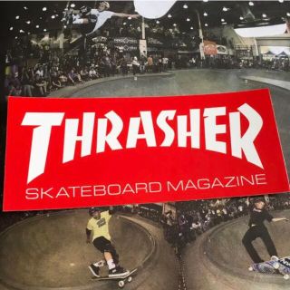 スラッシャー(THRASHER)のTHRASHERスラッシャーマガジンUS限定BIGバナーボックスロゴステッカー(その他)