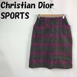 クリスチャンディオール(Christian Dior)の【人気】クリスチャンディオール スポーツ タイトスカート 膝丈 チェック柄 M(ひざ丈スカート)