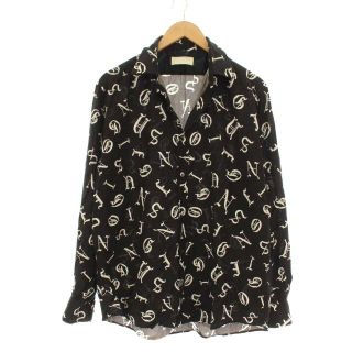 ネオンサイン(NEON SIGN)のネオンサイン 17SS シャツ カジュアル 柄シャツ 総柄 長袖 46 M 黒(シャツ)