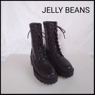 ジェリービーンズ(JELLY BEANS)のジェリービーンズ レースアップブーツ Sサイズ ブラック トラックソールブーツ(ブーツ)