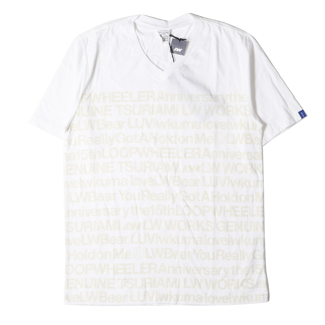 LOOPWHEELER ループウィラー Tシャツ 15周年記念 メッセージロゴ VネックTシャツ ホワイト 白 L トップス カットソー  半袖【メンズ】【R003】 | フリマアプリ ラクマ