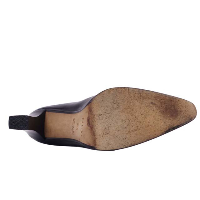 celine(セリーヌ)のセリーヌ ブーツ マカダム チェーン装飾 37.5 ブラック レディースの靴/シューズ(ブーツ)の商品写真
