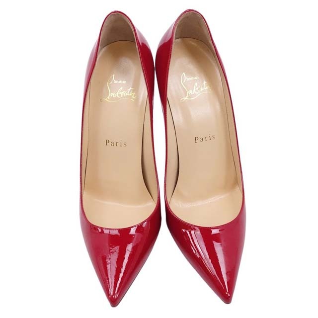 クリスチャンルブタン パンプス エナメルレザー シューズ 37 1/2 レッド