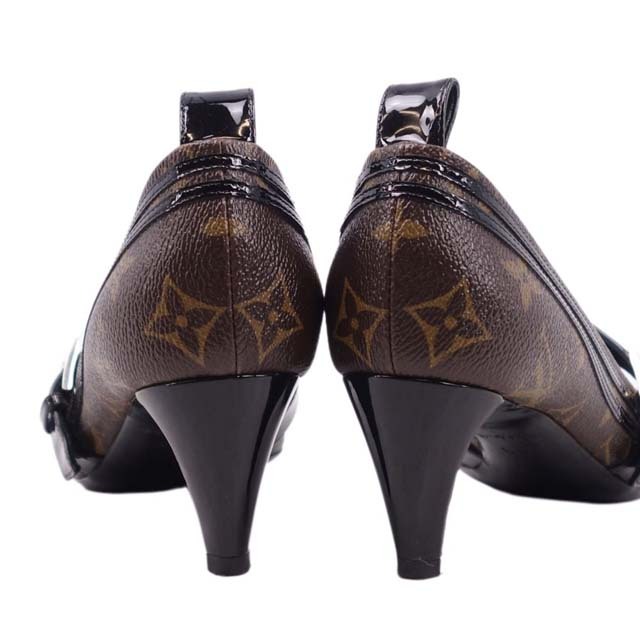 LOUIS VUITTON(ルイヴィトン)のルイヴィトン パンプス ストラップ モノグラム ヒール 35 1/2 ブラウン レディースの靴/シューズ(ハイヒール/パンプス)の商品写真