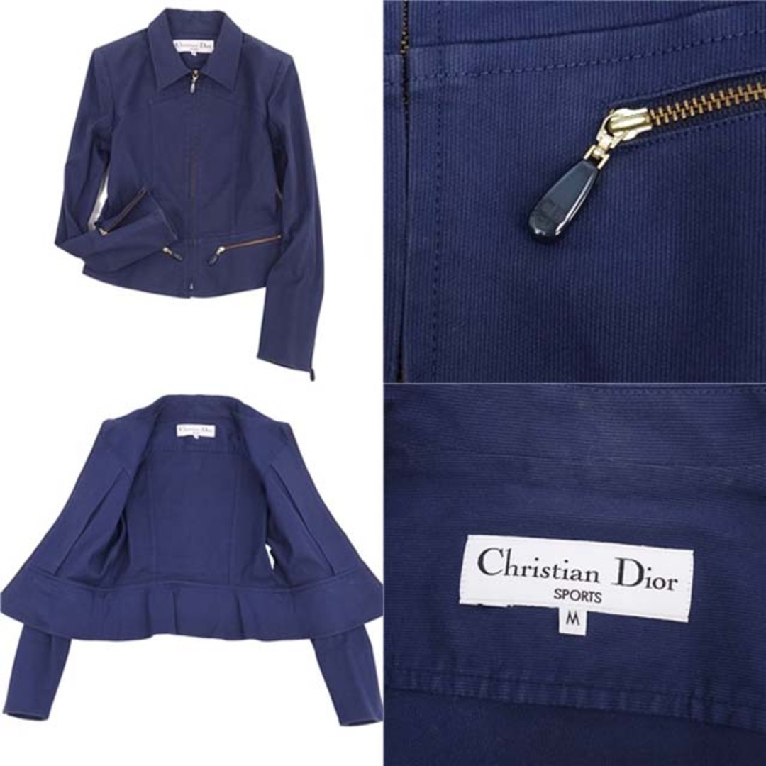 Christian Dior(クリスチャンディオール)のVintage クリスチャンディオール ジャケット ブルゾン レディース M 紺 レディースのジャケット/アウター(その他)の商品写真