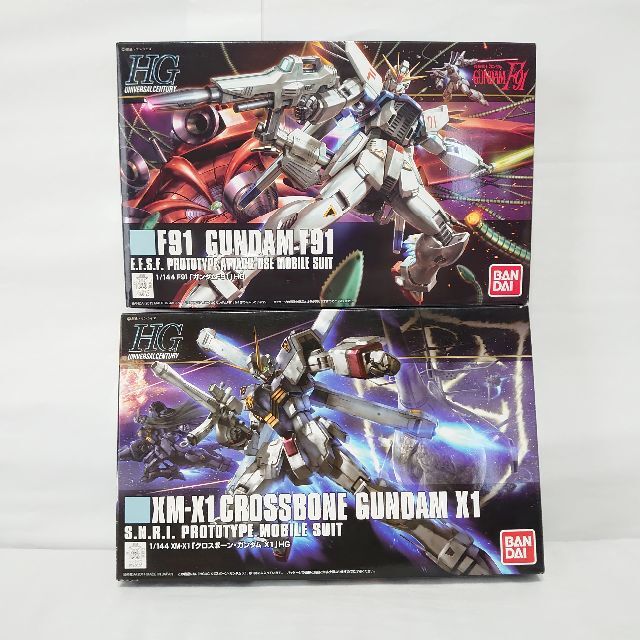 HGUC ガンダムF91+HGUC クロスボーン・ガンダムX1 セット エンタメ/ホビーのおもちゃ/ぬいぐるみ(模型/プラモデル)の商品写真