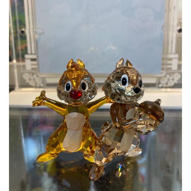 チップとデール ガラス置物-